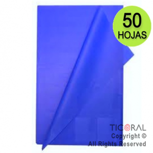 PAPEL SEDA BARRILETE COLOR 50X70 CM -50 HOJAS AZUL X 1
